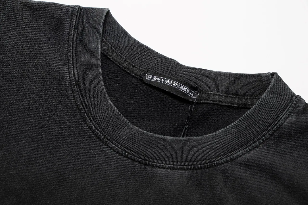 P170 Chrome Hearts Chrome Hearts Embroidered Washed Short Sleeves Size: SMLXL Color: Washed Black